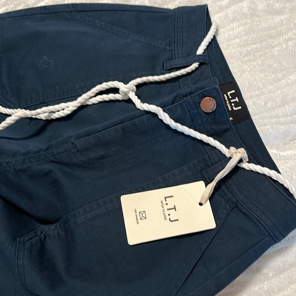 NWT LTJ Letters to Juliet Linen Cropped Joggers Navy Sz Small perfect condition - Picture 3 of 3